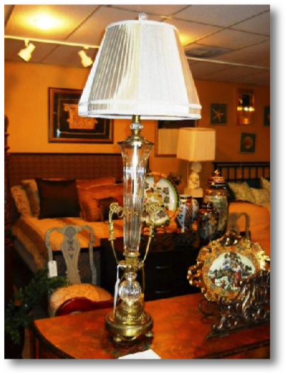 Brass and Crystal Lamp